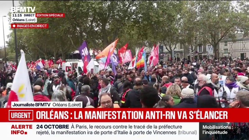 Orléans: la manifestation contre le congrès du RN s'élance