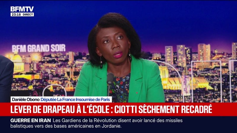 Levée de drapeau à l'école: "Ce qui intéresse véritablement les Français, ce sont les conditions d'éducation et d'enseignement", affirme Danièle Obono, députée La France insoumise