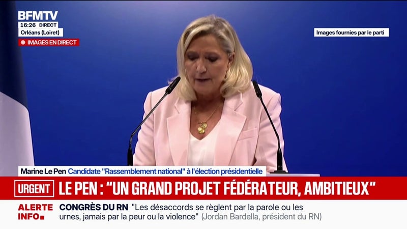Marine Le Pen, candidate du RN à l'élection présidentielle, pointe "une terrifiante violence toujours plus grave et incompréhensible"