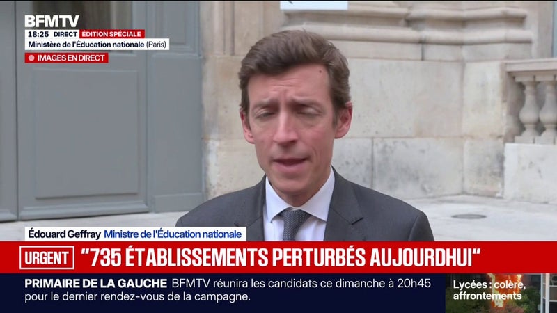 Colère lycéenne: "735 établissements perturbés" ce vendredi, indique Édouard Geffray, ministre de l'Éducation nationale
