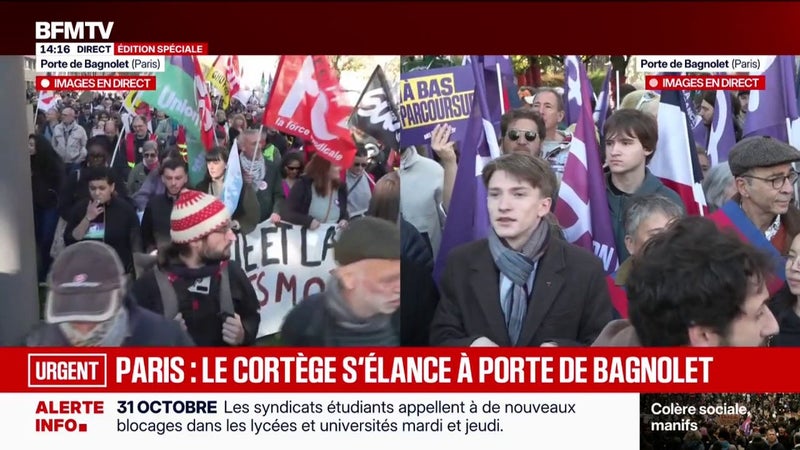 Manifestation du 31 octobre: le cortège parisien s'élance depuis la porte de Bagnolet