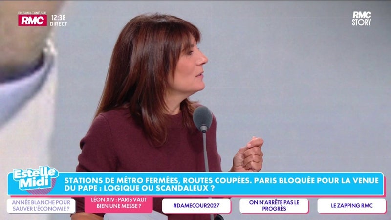 Paris bloquée pour la venue du pape : "C'est quand même la laïcité à géométrie variable", regrette Estelle Denis