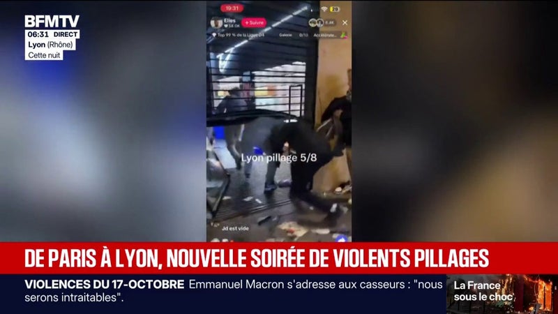 De nouveaux heurts et pillages de commerces ont eu lieu hier à Marseille, Lyon ou Paris