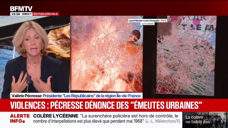 Colère des lycéens: "C'est un miracle qu'il n'y ait pas plus de dégâts humain", souligne Valérie Pécresse