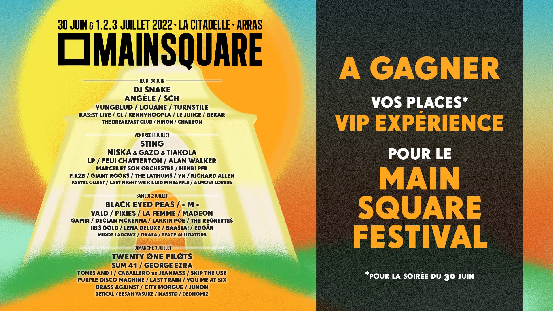 A gagner : vos places VIP Expérience pour le Main Square Festival