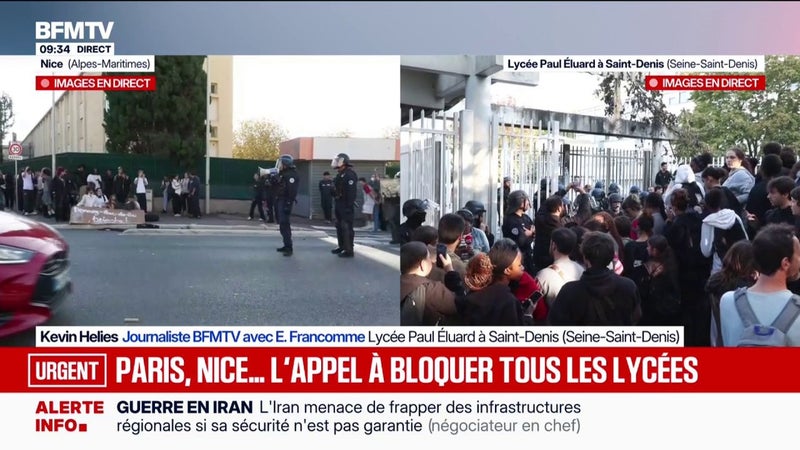 Blocage des lycées: des élèves réclament la venue du ministre de l'Éducation au lycée Paul Éluard de Saint-Denis