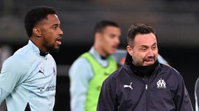 Amir Murillo et Roberto De Zerbi avec l'OM - le 07/01/2026