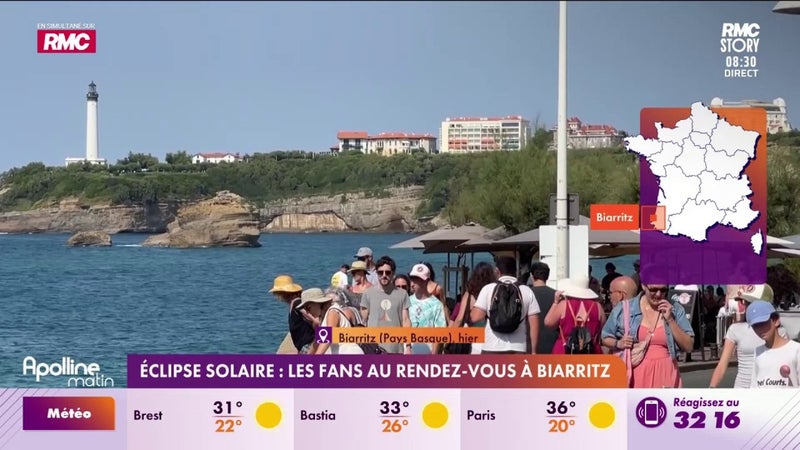 Eclipse solaire : Les fans au rendez-vous à Biarritz
