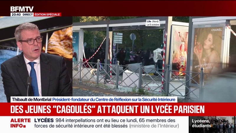 Colère lycéenne: "Ce qui me frappe le plus, c'est la violence des atteintes aux personnes", assure Thibault de Montbrial (Centre de Réflexion sur la Sécurité Intérieure)