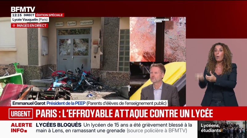 Colère lycéenne: le président de la PEEP évoque une "forme de porosité" avec "des phénomènes de violences urbaines"