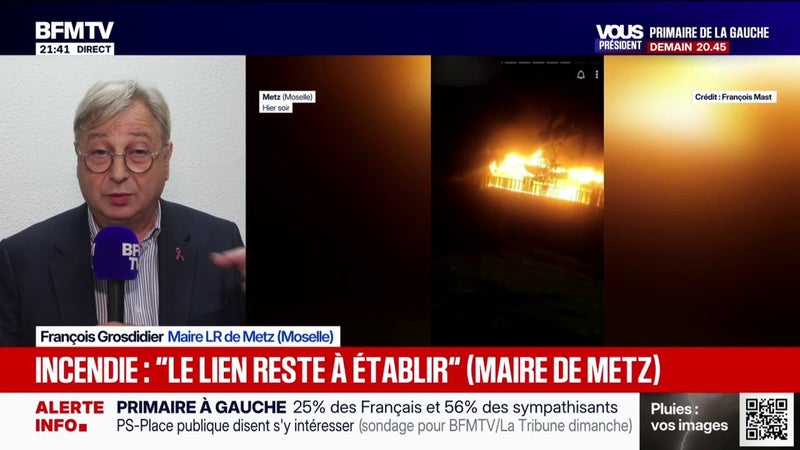 Collège incendié à Metz: "Le lien reste à établir" entre l'incendie et la colère lycéenne, déclare François Grosdidier, maire DVD de Metz