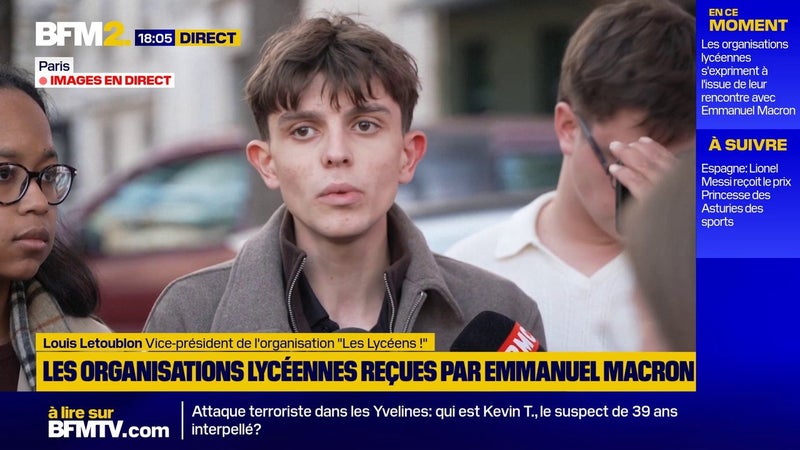 "On a une brèche dans un pouvoir désorganisé": l'organisation "Les lycéens" appelle "à poursuivre la mobilisation" après sa rencontre avec Emmanuel Macron
