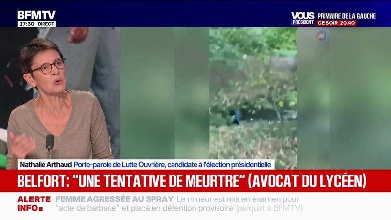 Policier frappé à Belfort et conditions d'interpellation d'un mineur: "Ce qui est grave, c'est qu'un commissaire de police agisse comme ça; il a cherché à terroriser ce jeune", assure Nathalie Arthaud, porte-parole de Lutte Ouvrière
