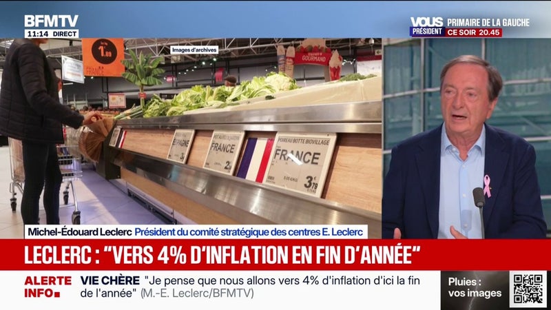 Pouvoir d'achat: "On va vers un 4% d'inflation à la fin de l'année", prévient Michel-Édouard Leclerc, président du comité stratégique des centres E.Leclerc