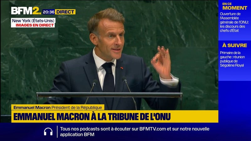 Frappes sur les sites énergétiques en Russie et en Ukraine: "Nous soutenons l'initiative d'un double moratoire", déclare Emmanuel Macron à l'ONU