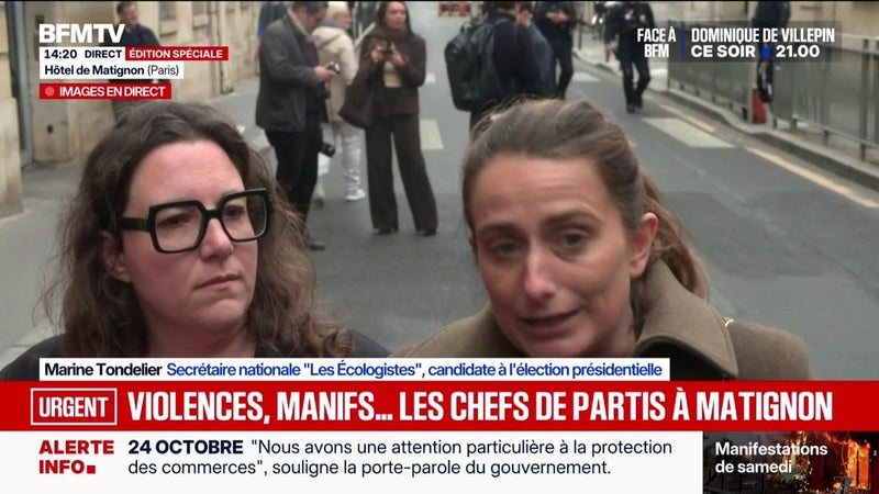 Réunion à Matignon: "Si on ne parle pas des revendications de lycéens, alors cette réunion aura servi à rien", déclare Marine Tondelier, secrétaire nationale Les Écologistes, candidate à la présidentielle