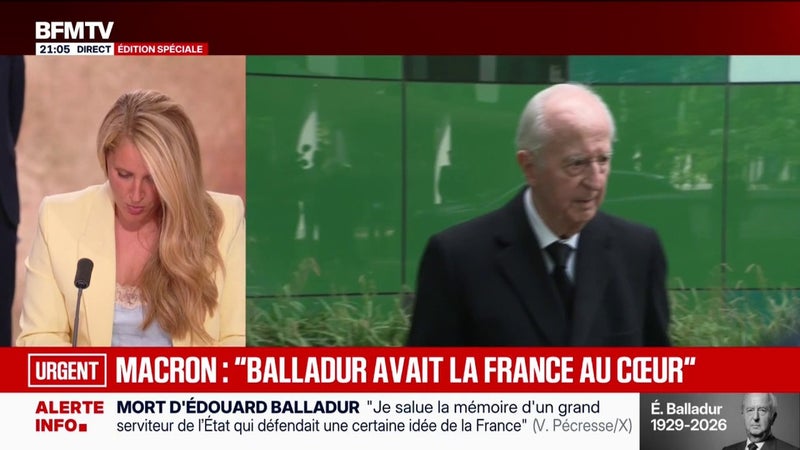 "Il avait la France au cœur": Emmanuel Macron rend hommage à Édouard Balladur