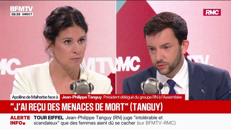 Menaces de mort: "D'habitude c'est les néonazis qui m'agressent, parce que je suis leur cible préférée dans le paysage politique, là c'est les barbus", assure Jean-Philippe Tanguy, député RN