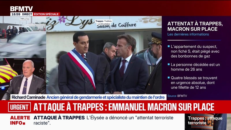 Édition spéciale : Attaque terroriste, Emmanuel Macron est à Trappes - 23/10
