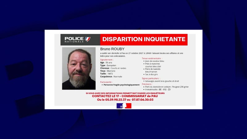 Disparition inquiétante d'un homme de 56 ans dans les Pyrénées-Atlantiques, la police lance un appel à témoins