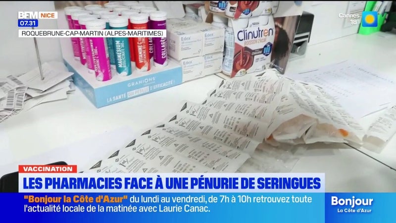 Vaccination dans les Alpes-Maritimes : Les pharmacies font face à une pénurie de seringues