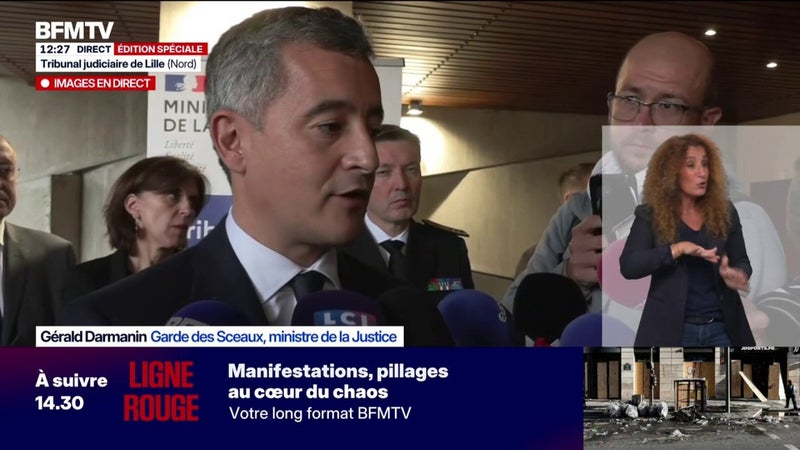 Violences du 17 octobre : "Des gens qui n'ont aucun casier qui se retrouvent en prison, c'est extrêmement rare", souligne Gérald Darmanin, ministre de la Justice