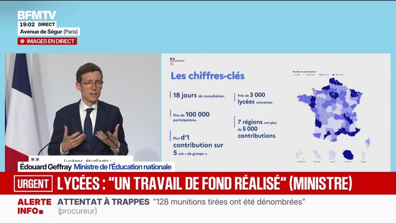 Mouvement lycéen: "Aucune des décisions que nous prenons n'est une promesse en l'air", assure Édouard Geffray, ministre de l'Éducation nationale