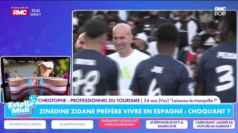 Z. Zidane préfère vivre en Espagne : "Du moment qu'il fait bien son boulot", défend Christophe