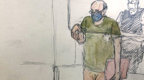 Dessin représentant Jean-Marc Reiser devant la cour d'assises de Strasbourg le 28 juin 2022. 