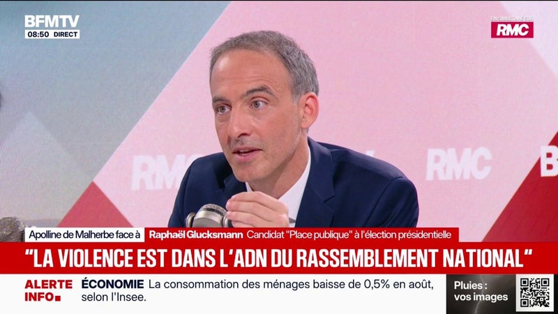 Propos antisémites attribués à Jordan Bardella: "La violence est dans l'ADN du Rassemblement national", affirme Raphaël Glucksmann