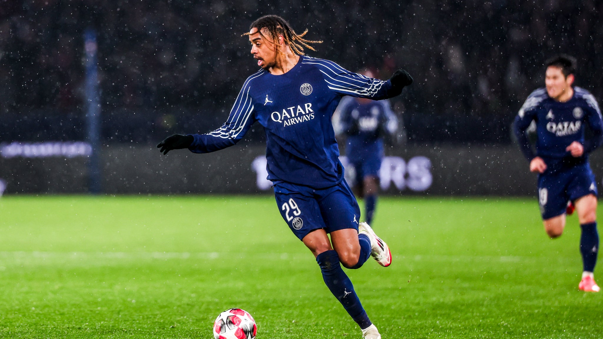 Bradley Barcola lors de PSG-Manchester City, le 22 janvier 2025 en Ligue des champions Bradley Barcola lors de PSG-Manchester City, le 22 janvier 2025 en Ligue des champions