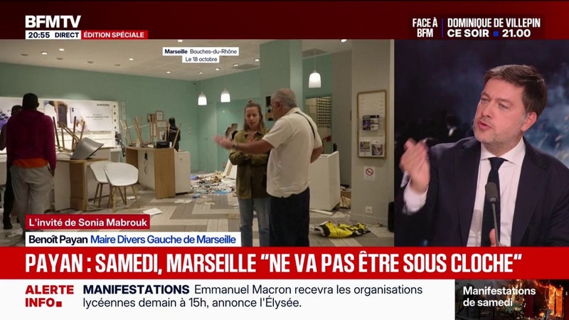 Violences du 17 octobre: "J'ai vu des policiers, des commerçants, des manifestants qui avaient peur", raconte Benoît Payan, maire Divers Gauche de Marseille