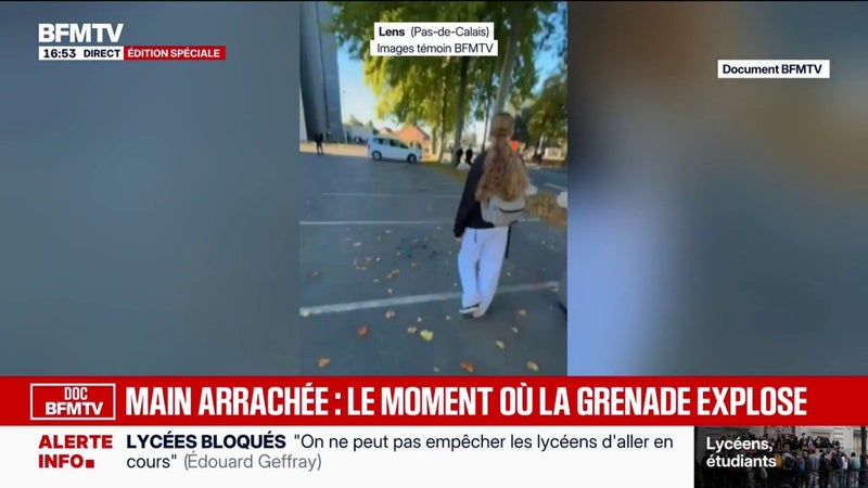 Lycéen ayant eu "la main arrachée" à Lens: le moment où la grenade a explosé