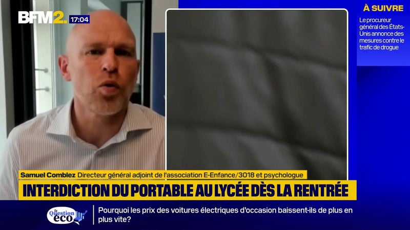 Interdiction du portable au lycée: pour Samuel Comblez (e-Enfance), la mesure "permettra certainement d'améliorer le climat scolaire"