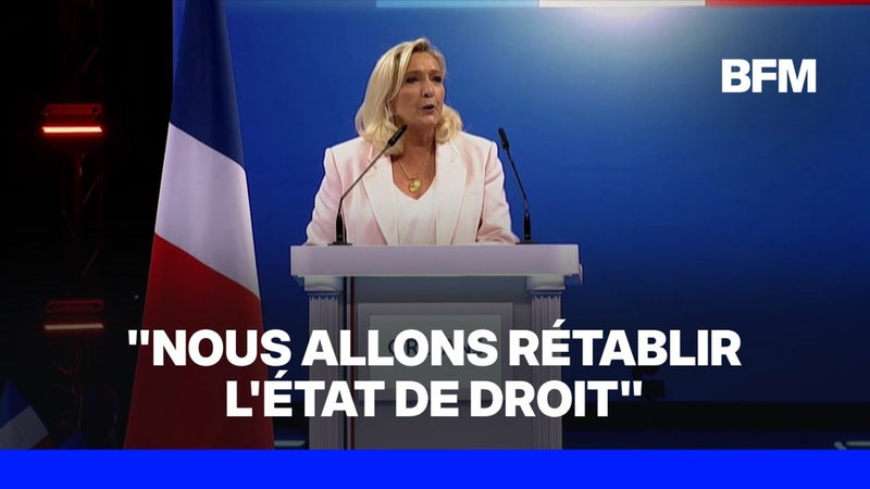 "Rétablir l'État de droit": les discours de Jordan Bardella et Marine Le Pen au congrès du RN