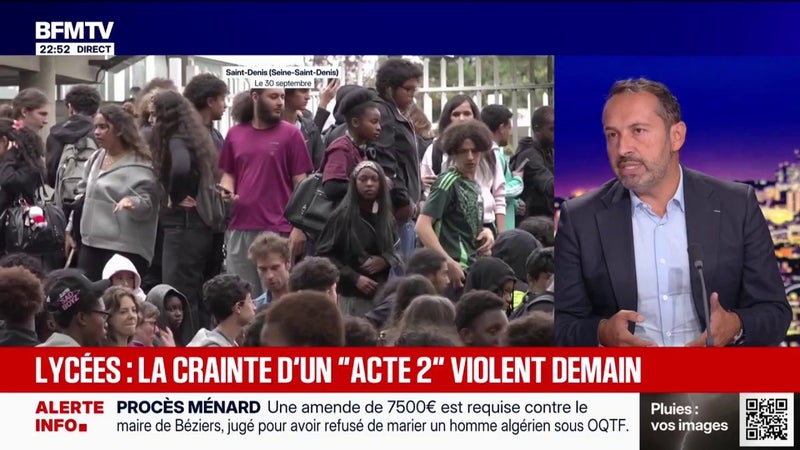 Lycées bloqués: "Nous ne pouvons pas laisser des lycées bloqués sur notre territoire", assure Sébastien Chenu, vice-président du RN