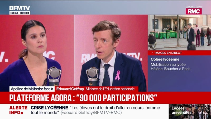 "On ne va pas réformer le bac à 6 mois de l’élection", affirme Édouard Geffray, ministre de l’Éducation nationale