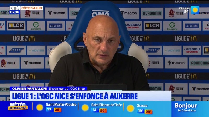 Ligue 1 : l'OGC Nice chute au fond de la classe après sa défaite à Auxerre
