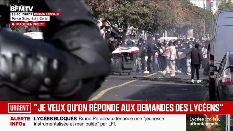 Colère lycéenne: les forces de l'ordre interviennent pour empêcher l'installation d'une barricade à Pantin