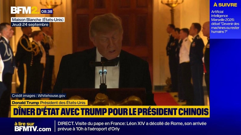 Lors d'un dîner d'État avec le président chinois, Donald Trump a souhaité un "avenir d'harmonie" pour leurs pays