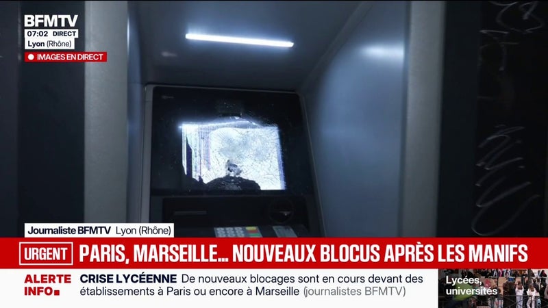 À Lyon, huit banques et deux agences d'assurance dégradées en marge du mouvement lycéen à Lyon