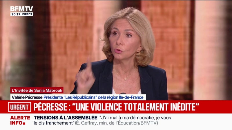 "Les lycéens, qui auront été exclus en conseil de discipline, seront exclus des aides de la région", annonce Valérie Pécresse, présidente LR de la région Île-de-France