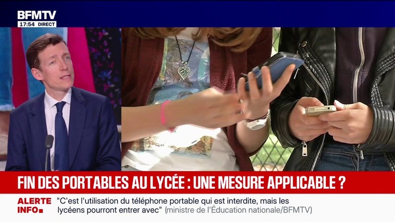 Portables au lycée: "C'est l'utilisation du téléphone qui est interdite sauf dans des cas autorisés par l'établissement", explique le ministre de l'Éducation nationale