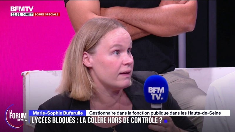 FORUM BFMTV - Colère lycéenne: pour Marie-Sophie, gestionnaire administrative, le gouvernement "se bouge que quand ça casse"
