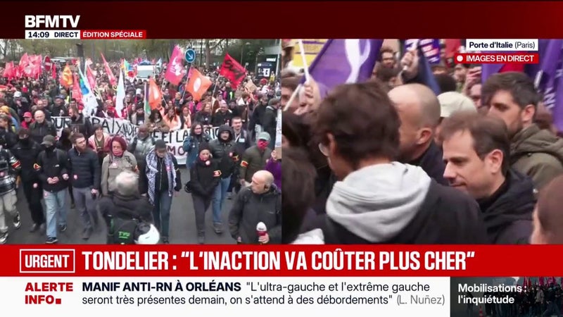 Manifestations du 24 octobre: le cortège parisien vient de s'élancer de la porte d'Italie