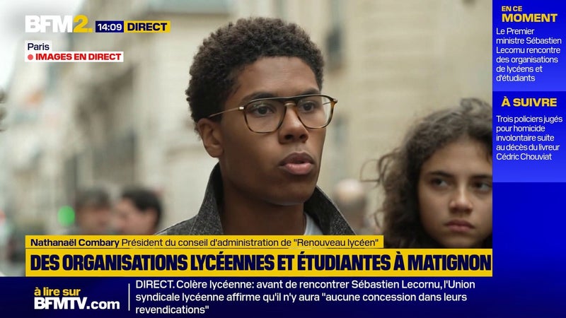 Rencontre avec Sébastien Lecornu: "On a besoin d'être entendus et d'avoir des mesures concrètes", affirme Nathanaël Combary de "Renouveau lycéen"