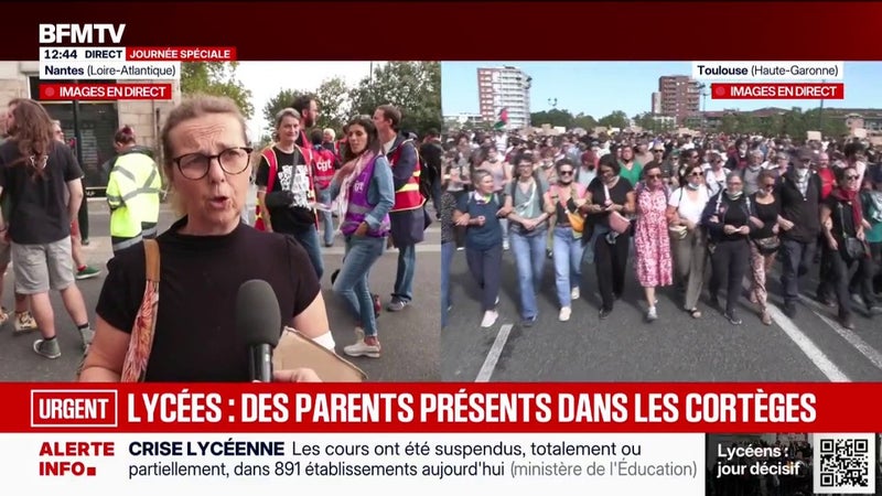 Colère lycéenne: des parents présents dans le cortège à Nantes
