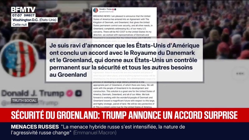 Un "contrôle permanent": Donald Trump annonce un accord avec le Danemark et le Groenland