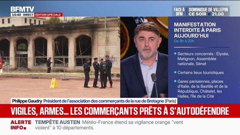 Mobilisation du 24 octobre: "On a des commerçants qui sont bouillants", témoigne Philippe Gaudry, président de l'association des commerçants de la rue de Bretagne à Paris