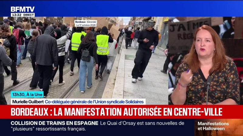Manifestations du 31 octobre: "Il y a une dérive, il y a des interdictions partout en France", déplore Murielle Guilbert (Solidaires)